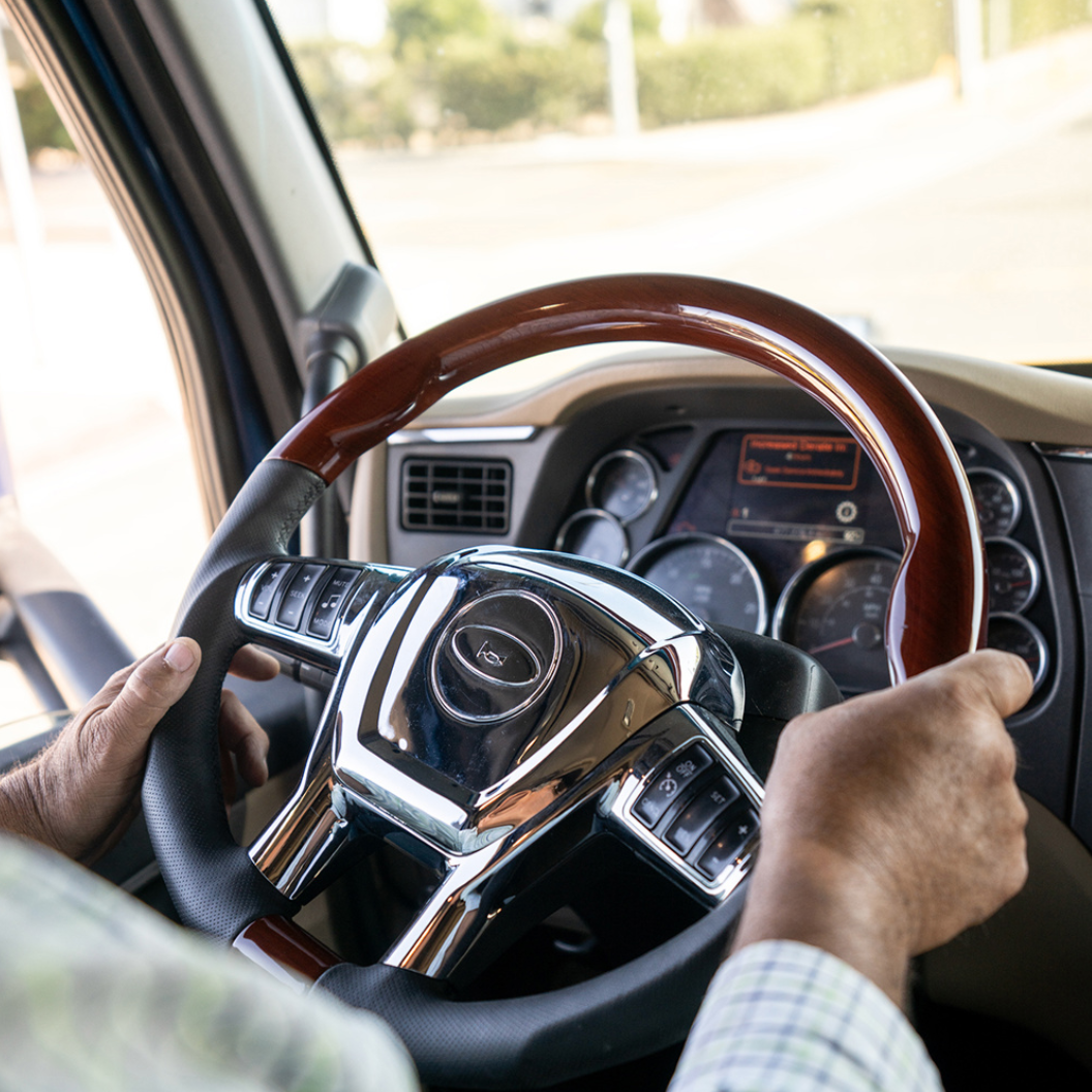 Peterbilt And Kenworth - 18" YourGrip™ Leather & Wood Steering Wheel
