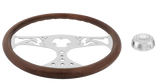 18 Inch Wood Steering Wheel with Chrome Lady Design Spokes (Copy)
