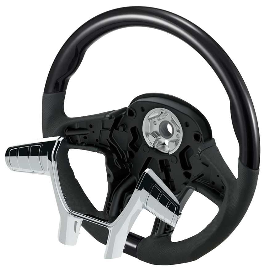 Peterbilt and Kenworth - 18" YourGrip Leather And Wood Candy Color Steering Wheels