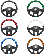 Peterbilt and Kenworth - 18" YourGrip Leather And Wood Candy Color Steering Wheels