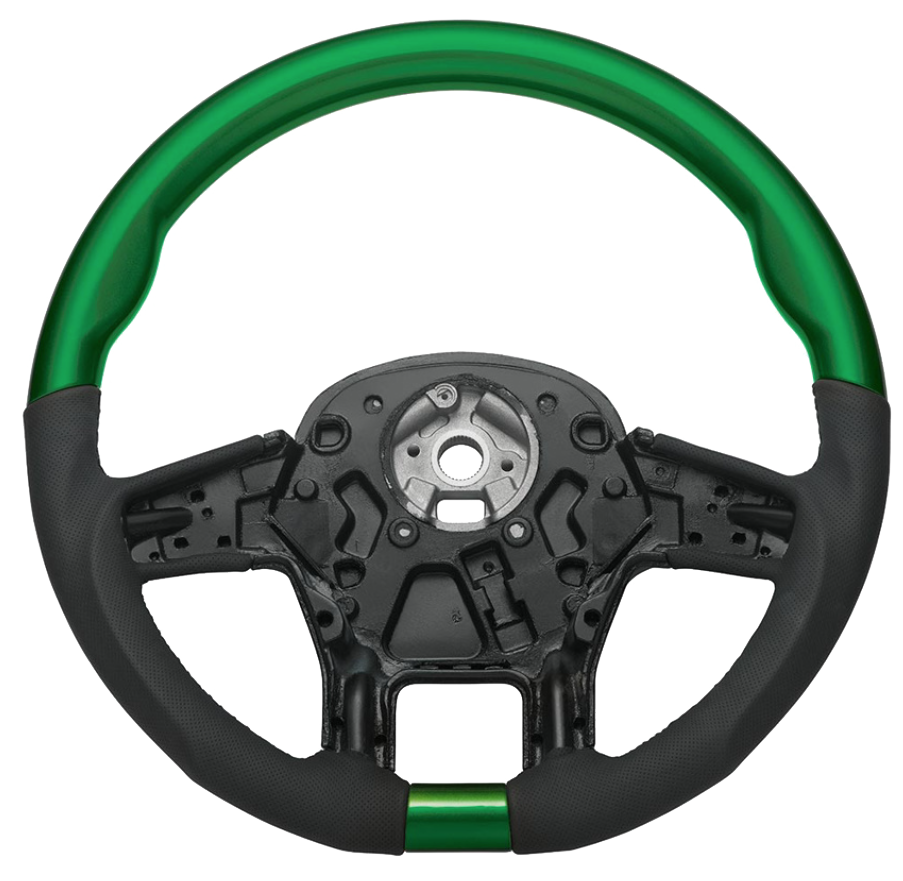 Peterbilt and Kenworth - 18" YourGrip Leather And Wood Candy Color Steering Wheels