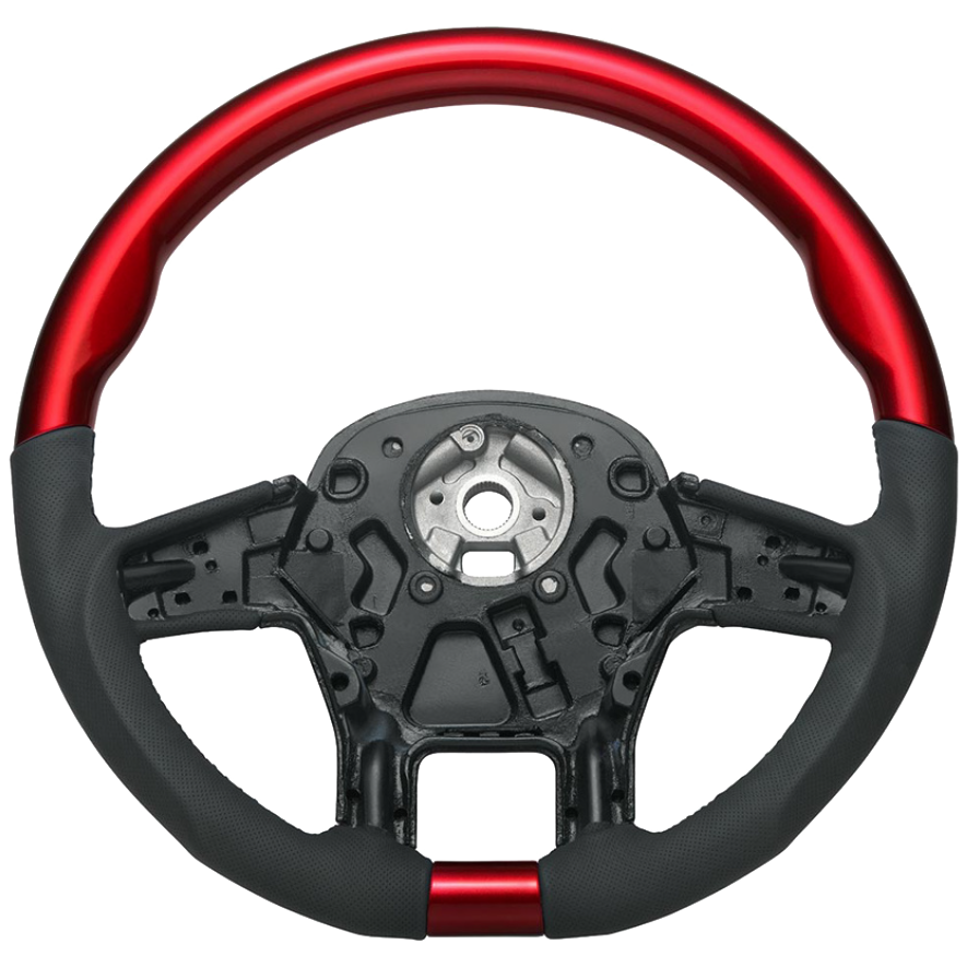 Peterbilt and Kenworth - 18" YourGrip Leather And Wood Candy Color Steering Wheels