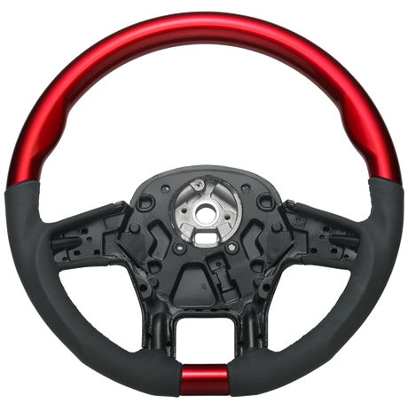 Peterbilt and Kenworth - 18" YourGrip Leather And Wood Candy Color Steering Wheels