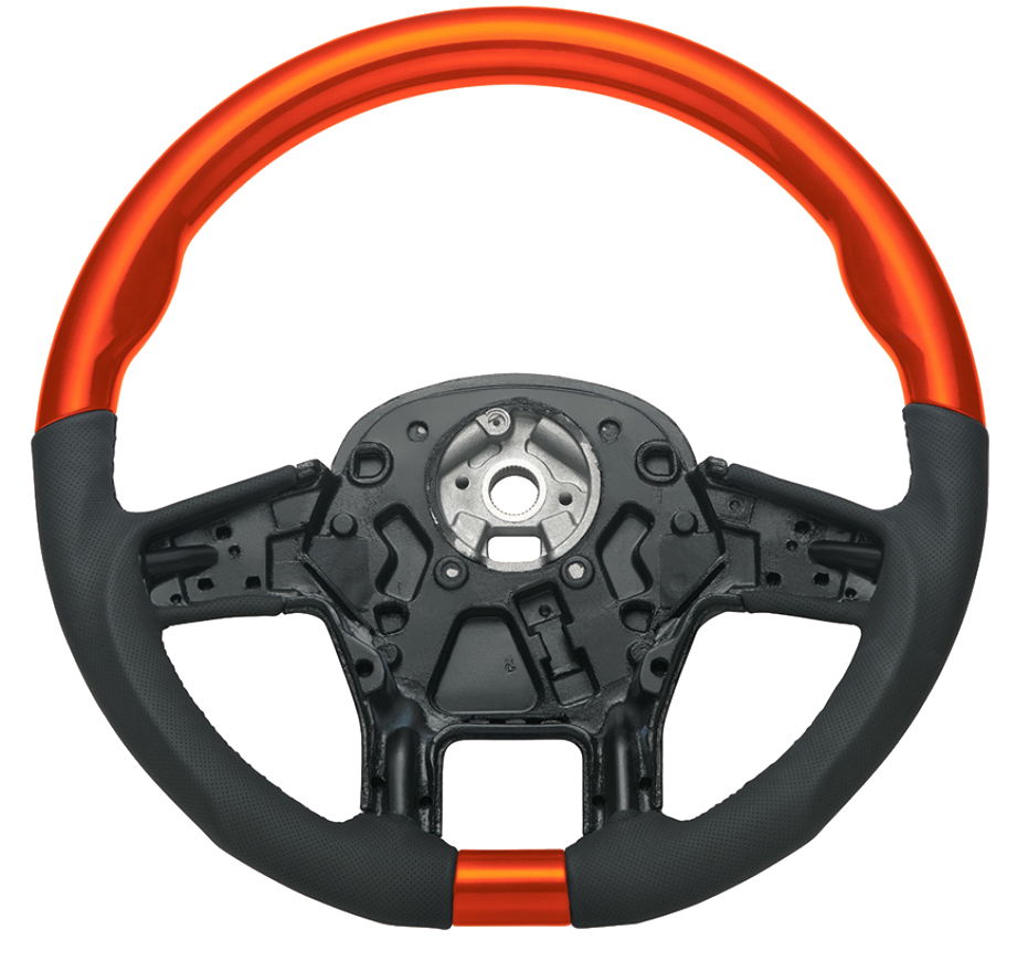 Peterbilt and Kenworth - 18" YourGrip Leather And Wood Candy Color Steering Wheels