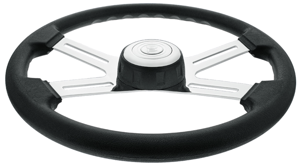 18" Polyurethane Rim 4 Spoke Steering Wheel With Horn Bezel