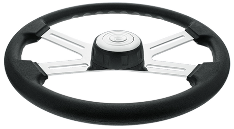 18" Polyurethane Rim 4 Spoke Steering Wheel With Horn Bezel