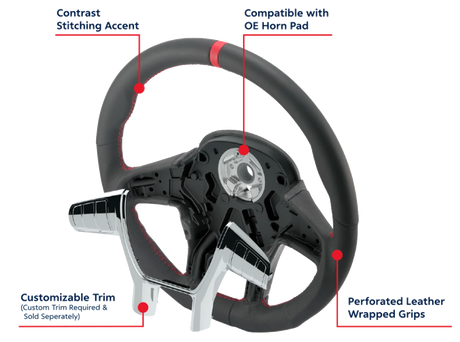 18" Your Grip GT PRO Leather Steering Wheel