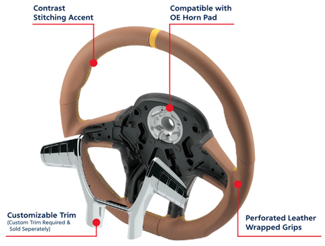18" Your Grip GT PRO Leather Steering Wheel
