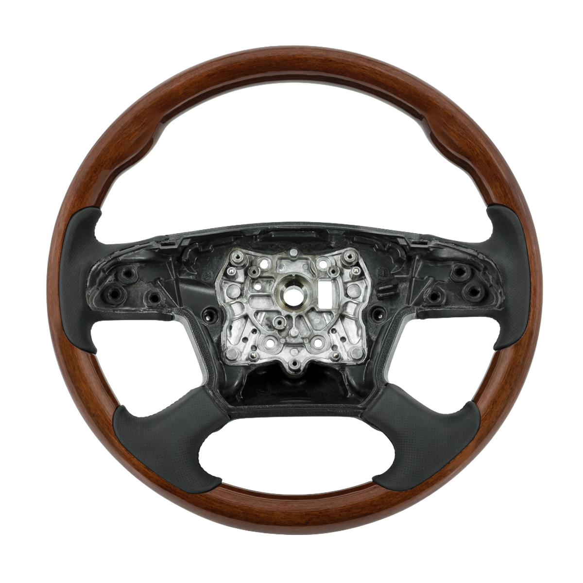 Freightliner Cascadia (2018-2026) 18" Leather Grips And Wood Steering Wheels