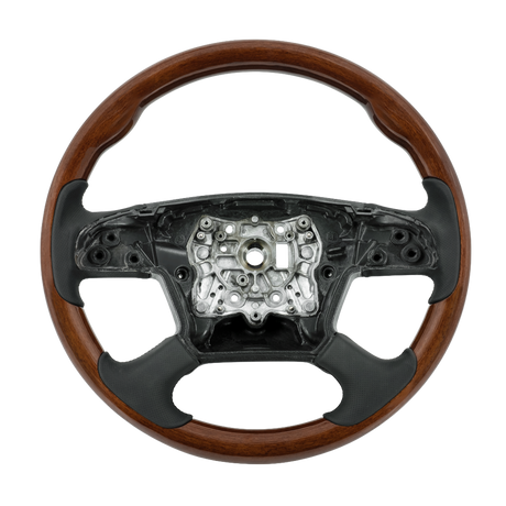 Freightliner Cascadia (2018-2026) 18" Leather Grips And Wood Steering Wheels