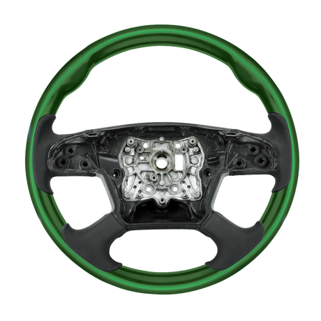 Freightliner Cascadia (2018-2026) 18" Leather Grips And Wood Steering Wheels
