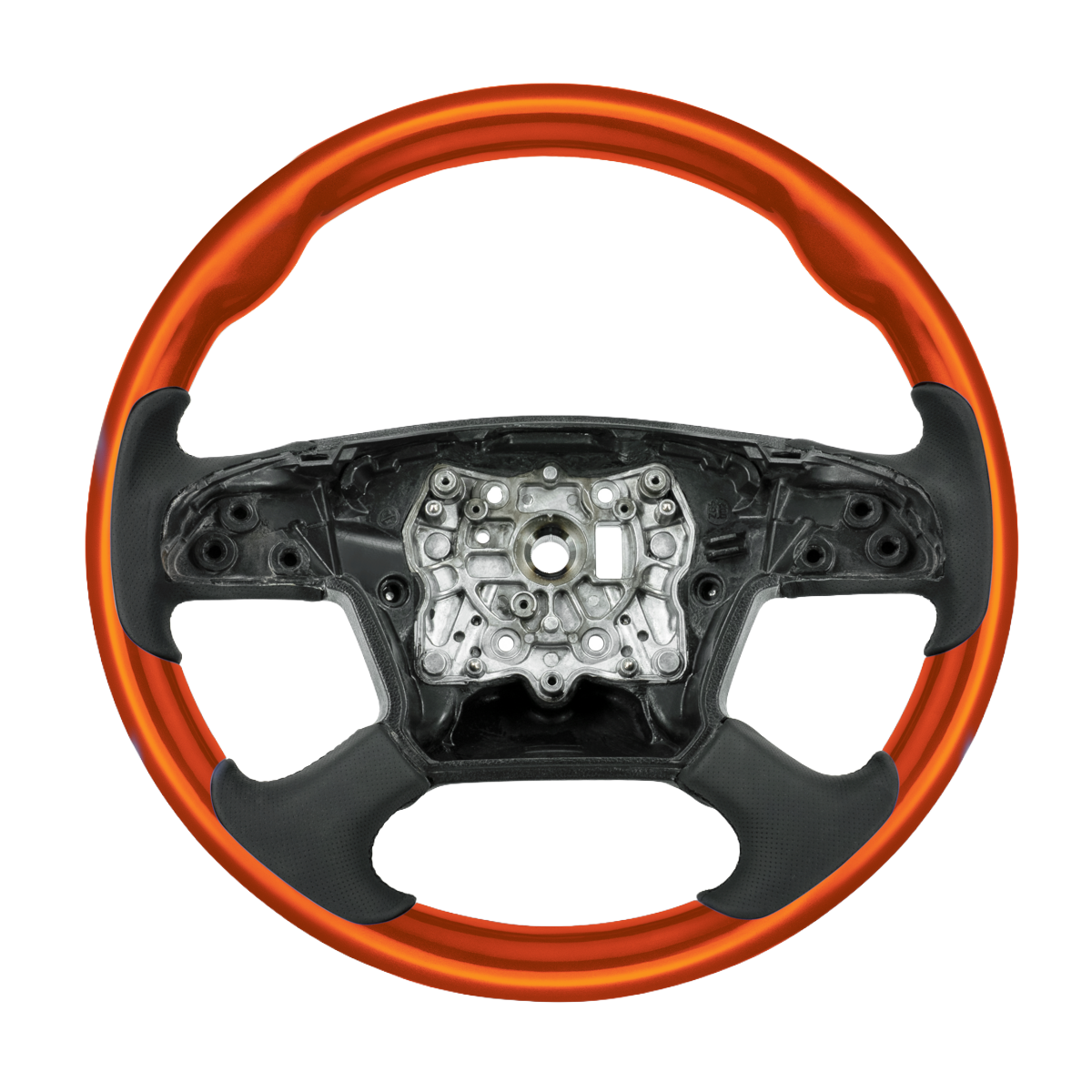 Freightliner Cascadia (2018-2026) 18" Leather Grips And Wood Steering Wheels
