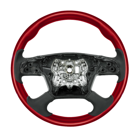 Freightliner Cascadia (2018-2026) 18" Leather Grips And Wood Steering Wheels