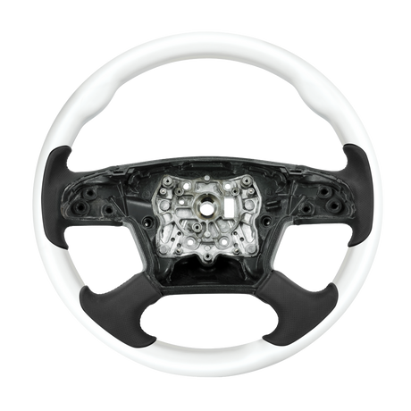Freightliner Cascadia (2018-2026) 18" Leather Grips And Wood Steering Wheels