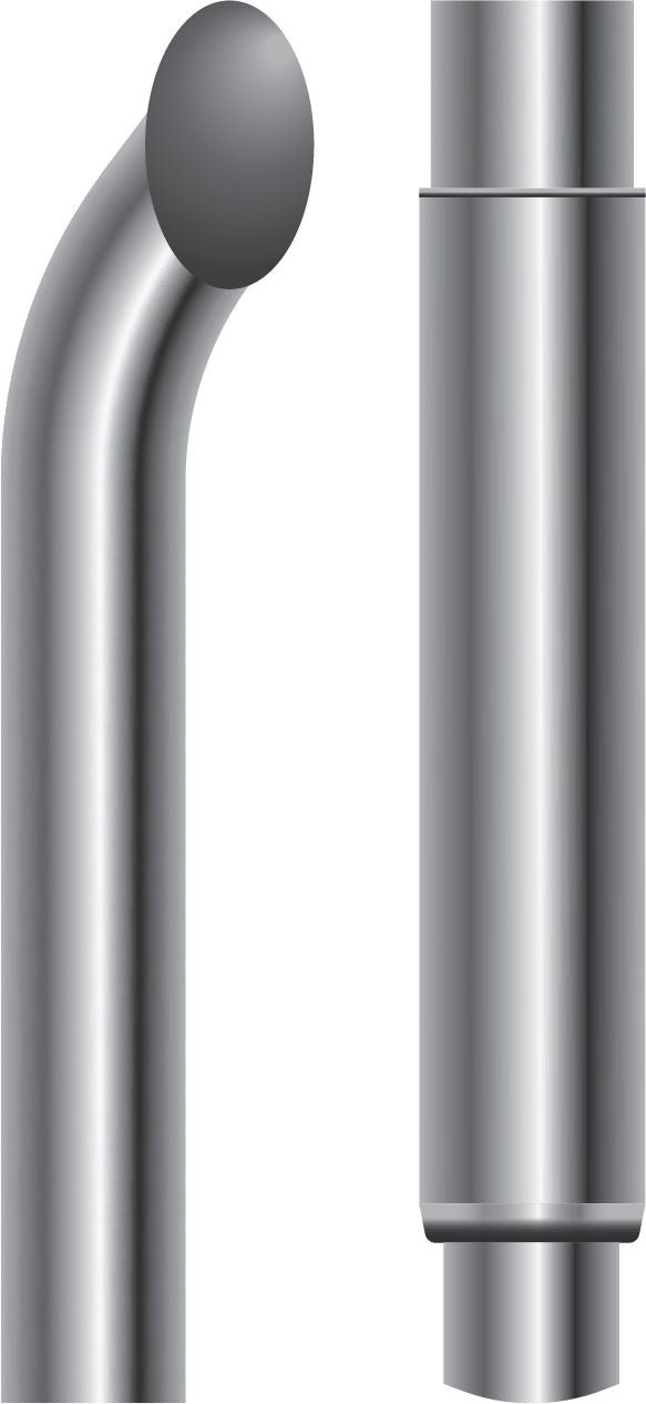 9 Foot Turn Out Exhaust Stack - 8 Inch Straight (OD) - HD Truck Source