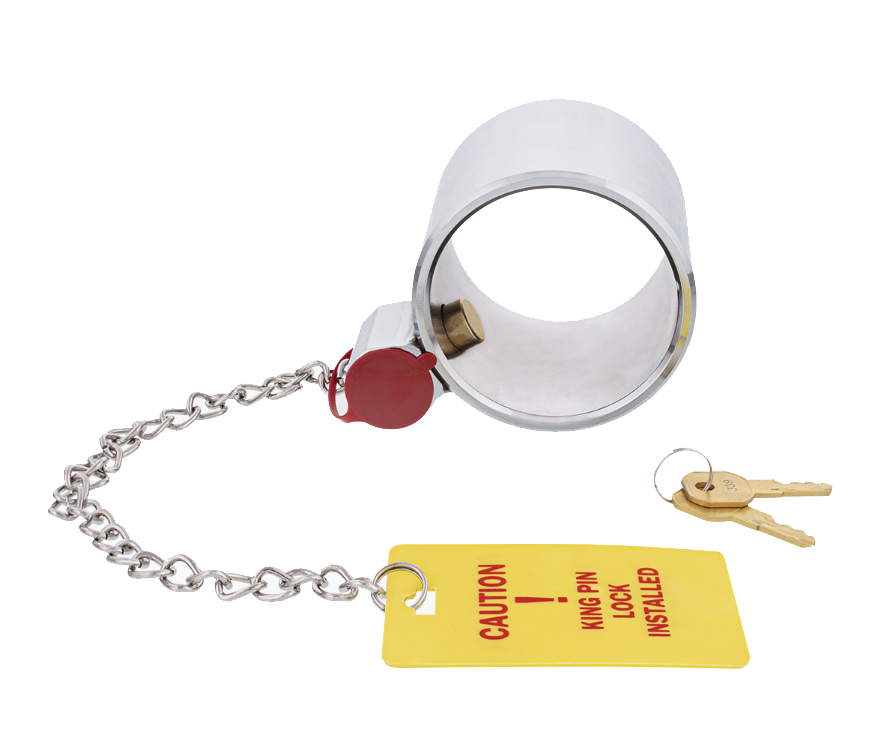 King Pin Lock For 2" Diameter Kingpin - Heavy Duty Steel With Tag