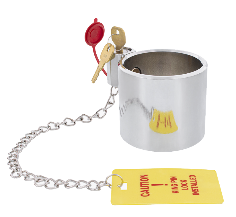 King Pin Lock For 2" Diameter Kingpin - Heavy Duty Steel With Tag