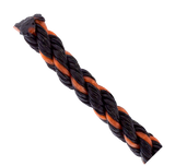 Rope - 3/8" x 50', 3-Strand Twisted Black & Orange Polypropylene