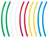 Heat Shrink Tubing Blue, Clear, Green, Red, Yellow, 4" Long