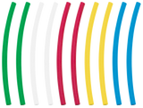 Heat Shrink Tubing Blue, Clear, Green, Red, Yellow, 4" Long