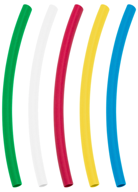 Heat Shrink Tubing Blue, Clear, Green, Red, Yellow, 4" Long
