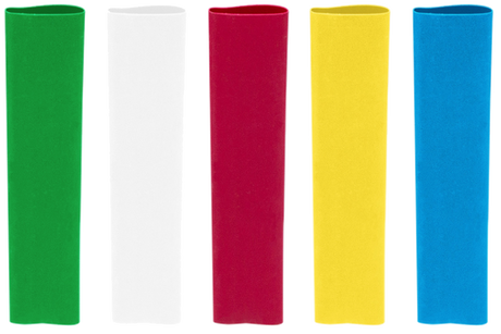 Heat Shrink Tubing Blue, Clear, Green, Red, Yellow, 4" Long