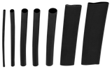 Heat Shrink Tubing Black, 4" Long