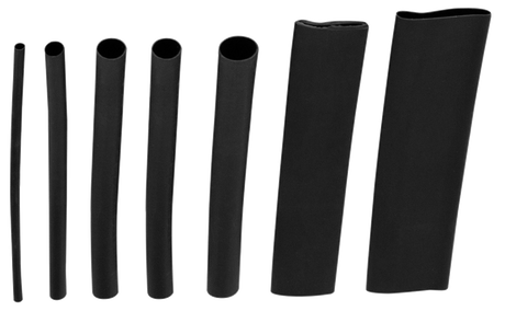 Heat Shrink Tubing Black, 4" Long