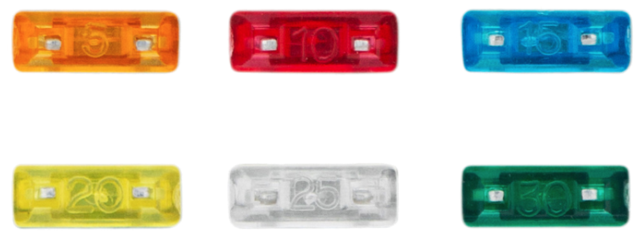 Fuse Kit Mini 5, 10, 15, 20, 25, 30 Amp Fuses (6-Pack)