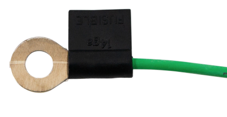 Fusible Link Wire - 14 AWG, Green With, 5/16" Stud, 10.5 Inches