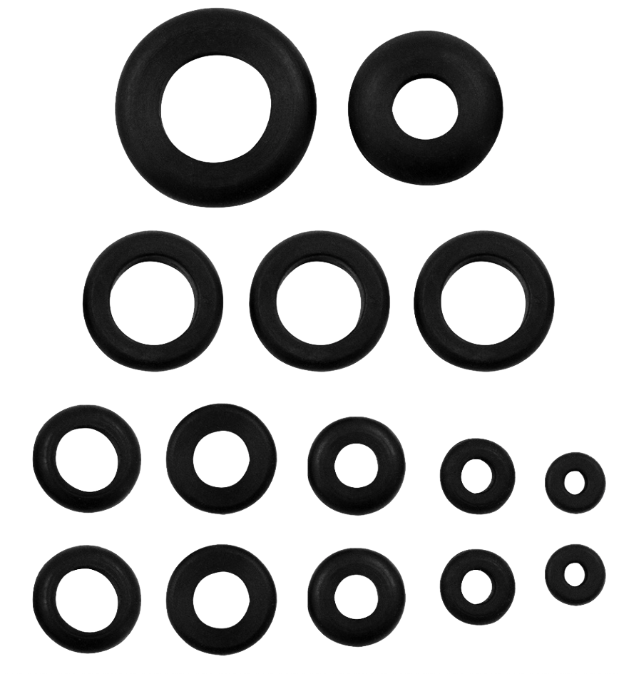 Mounting Hole Black Vinyl Grommets Assortment