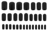 Black Vinyl Vacuum Caps 1/8" thru 1/2" Assorted 30-Pack