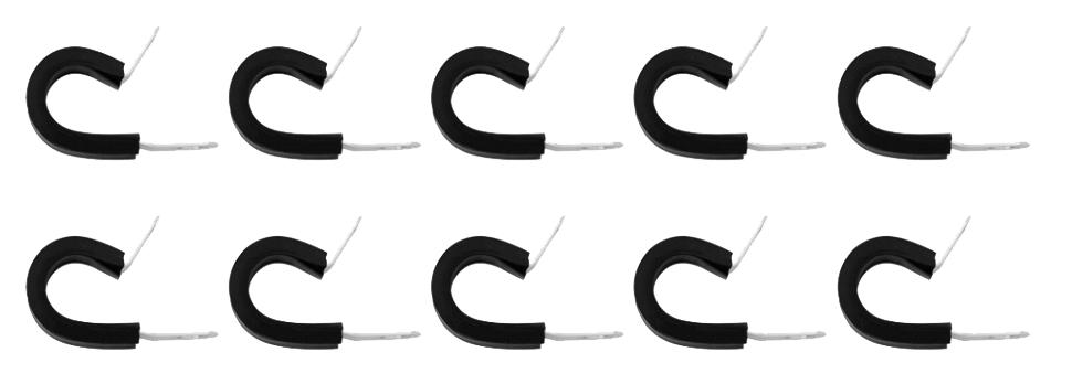 Santoprene Insulated Clamps With 1/4 Inch Mounting Hole (10-Pack)