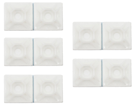 1 Inch Nylon Adhesive Wire Tie Mount 50 Lb Ties (10-Pack)