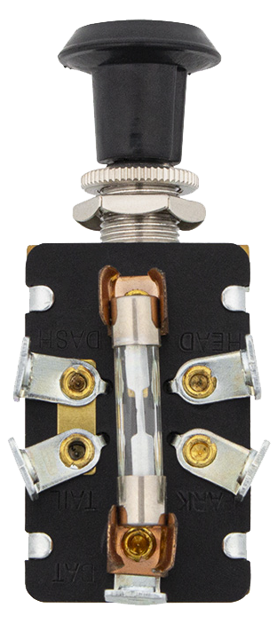 Push-Pull Switch, HD Off/On Fused 16 Amp 12V
