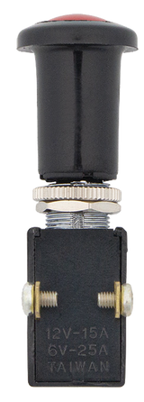 Push-Pull Illuminated Red Switch 15 Amp 12V S.P.S.T. On/Off
