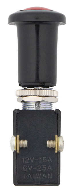 Push-Pull Illuminated Red Switch 15 Amp 12V S.P.S.T. On/Off