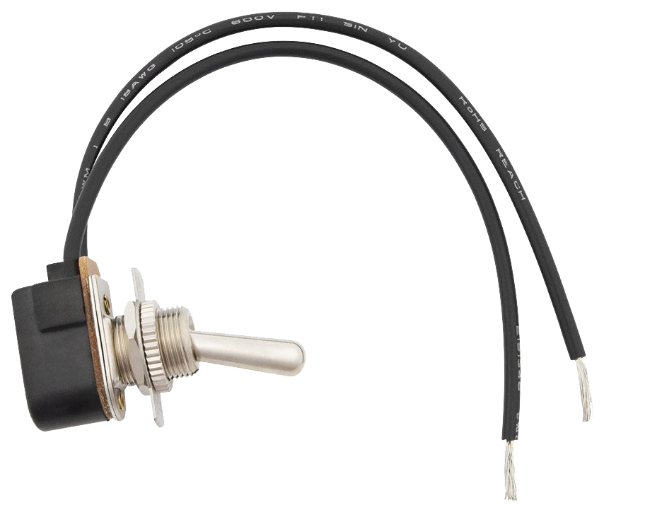 Toggle Bakelight With Intergrated Wire Leads 15 Amp, 12V S.P.D.T. On/Off