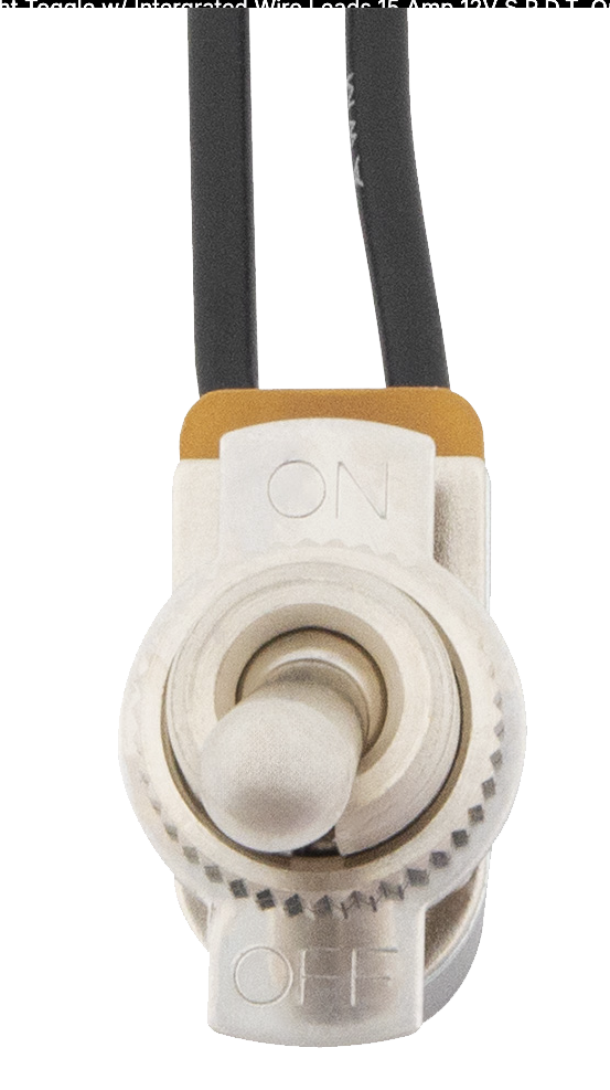 Toggle Bakelight With Intergrated Wire Leads 15 Amp, 12V S.P.D.T. On/Off