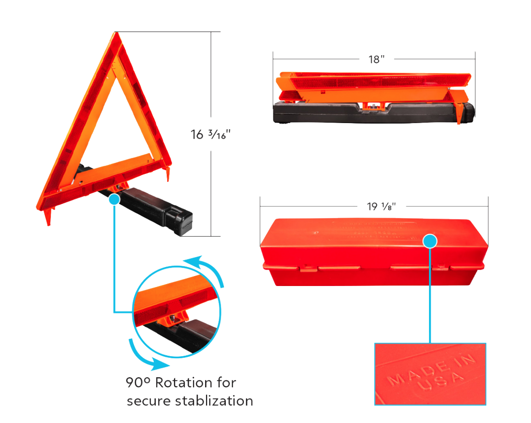 Emergency Warning Triangle Kit (3-Pack)
