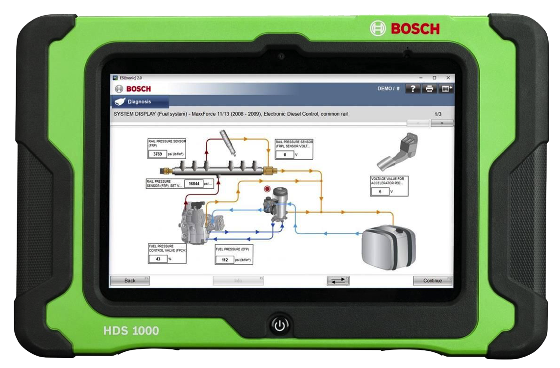 Bosch 3824A ESI Truck Professional Heavy Duty and Commercial Vehicle Diagnostic Solution with HDS 1000 Tablet and Wireless VCI