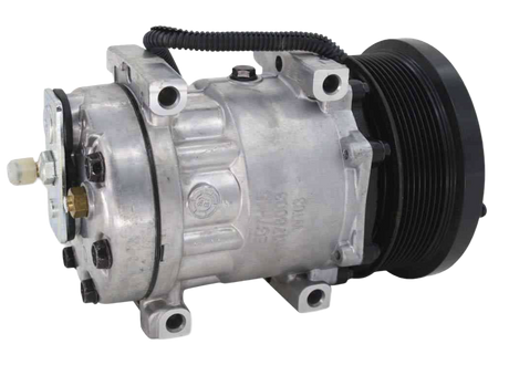 Caterpillar OEM 1630872 Ag A/C Compressor | 24V with 8 Groove Clutch