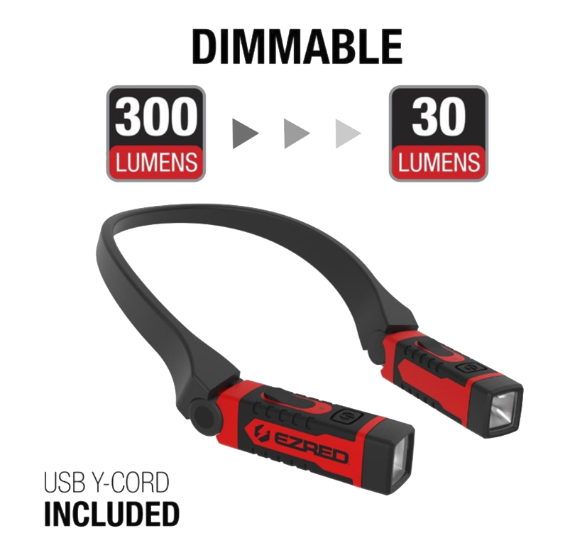 300 Lumen Dimmable and Rechargeable Neck Light