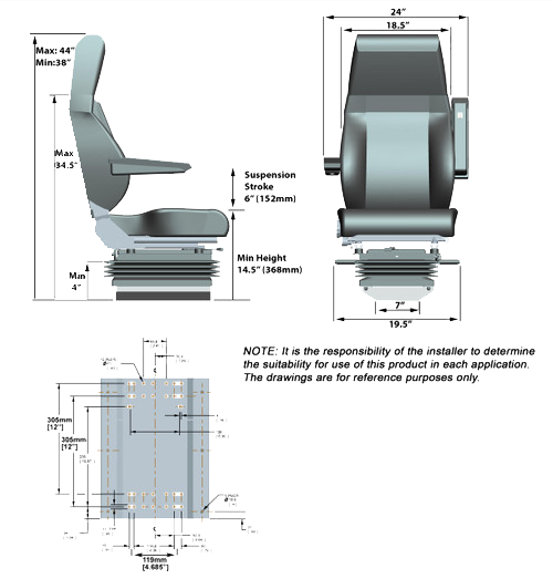 Falcon Matrix Low Back Truck Seat By Knoedler