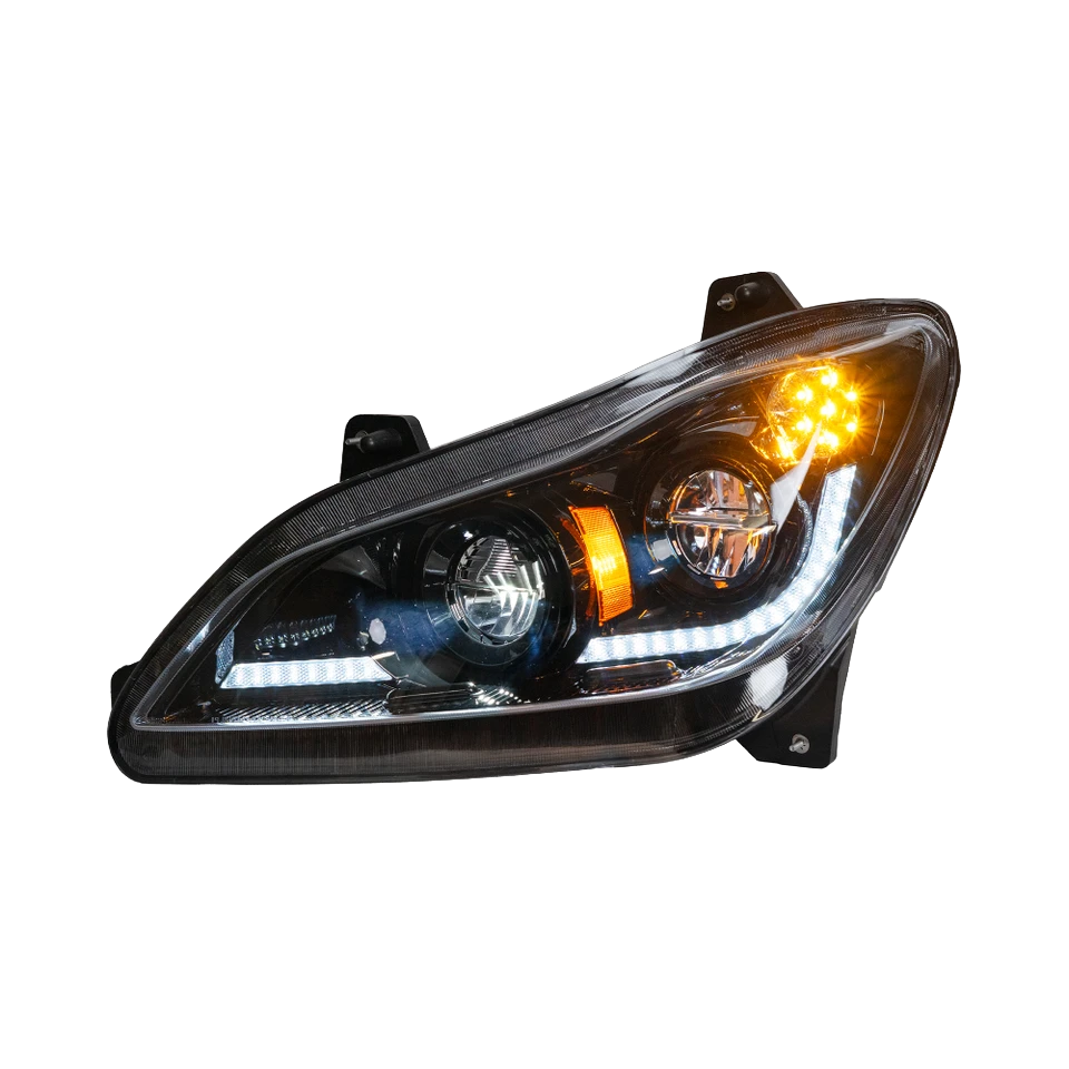 Kenworth T680 (2022 and Newer) - Heated Lens LED Headlight With Sequential Turn Signal