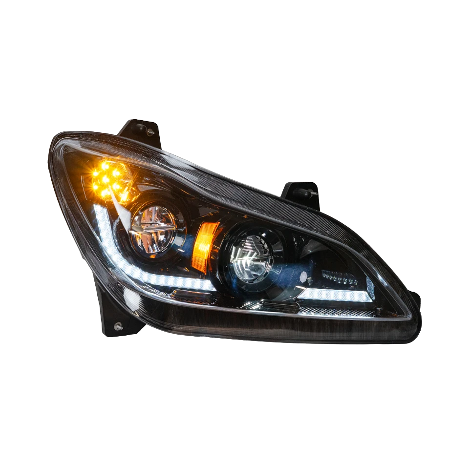 Kenworth T680 (2022 and Newer) - Heated Lens LED Headlight With Sequential Turn Signal