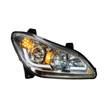 Kenworth T680 (2022 and Newer) - Heated Lens LED Headlight With Sequential Turn Signal