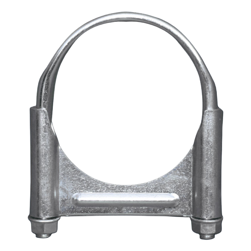 Zinc-Plated Guillotine Exhaust Clamp with Round U-Bolt | Heavy-Duty Truck Exhaust Systems
