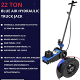 22 Ton Axle Jack - Air/Hydraulic Heavy Duty Truck