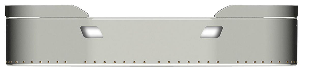 Kenworth T680 (2013-2021) - 17 Inch Stainless Steel Bumper With Tow Hook Holes